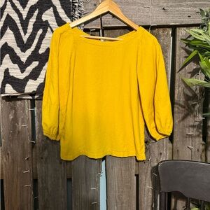 Women’s Ann Taylor Loft Gold Yellow Blouse- Size Small